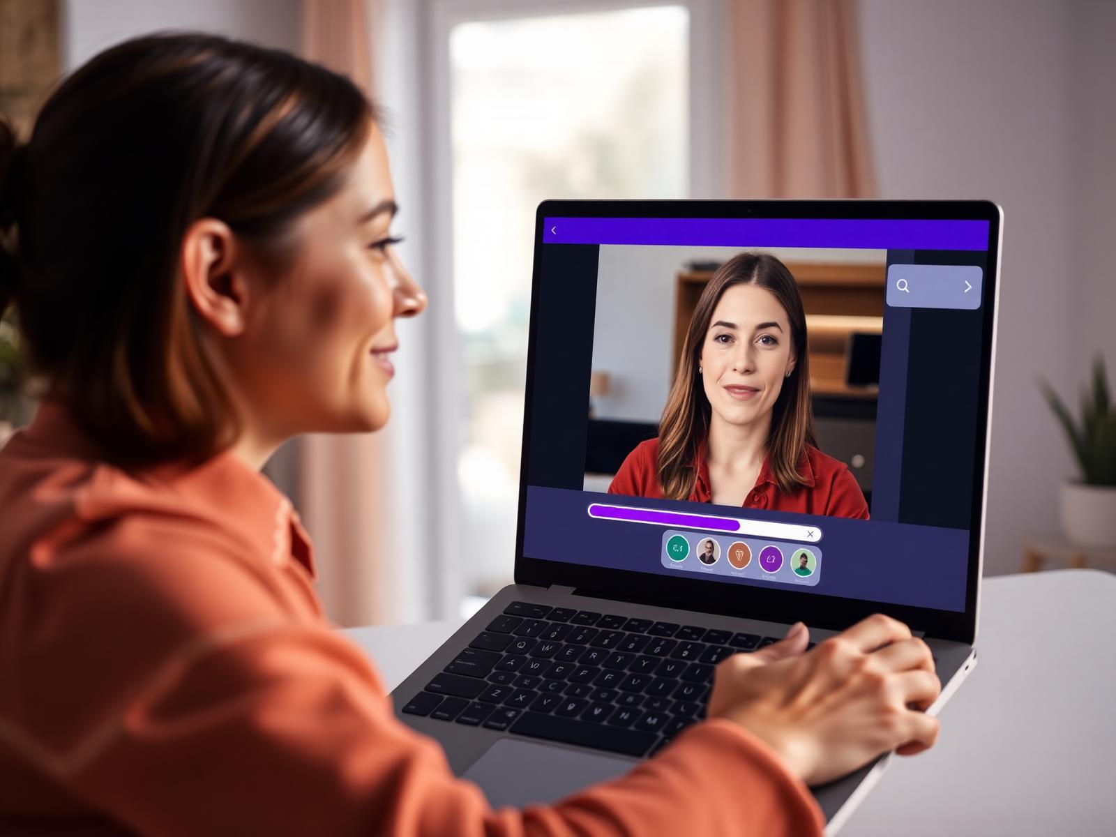 Candidate taking an AI video interview on mobile